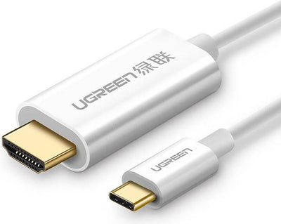 كابل يوجرين USB-C إلى HDMI بدقة 4K بطول 1.5 متر أبيض MM121