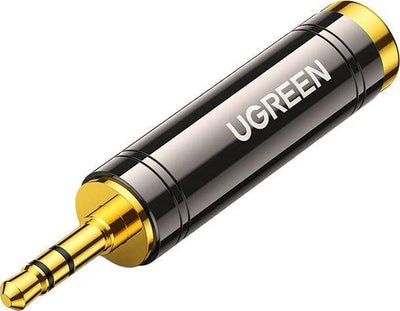 محول صوت يوجرين 3.5 ملم ذكر إلى 6.35 ملم أنثى رمادي AV168