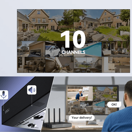 10CH Network Video Recorder (NVR) | Wi-Fi Security System | Smart Surveillance | Remote Monitoring