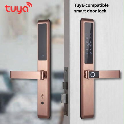 قفل باب ذكي Tuya WiFi – بصمة، كلمة مرور، مفتاح وتحكم بالتطبيق