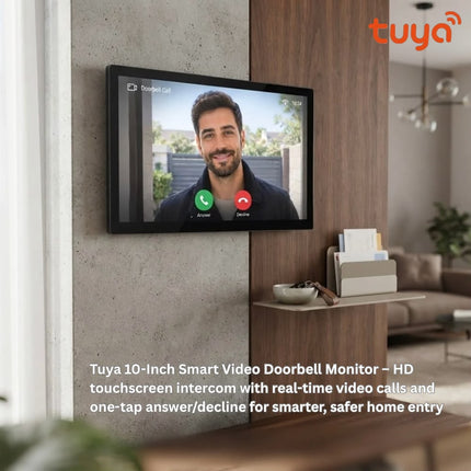 شاشة انتركم فيديو ذكية Tuya WiFi مقاس 10 إنش – IPS HD بدقة 1280×800 مع تسجيل وتحكم بالتطبيق