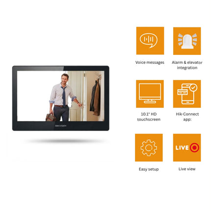 شاشة انتركم هيكفيجن IP ذكية 10.1 إنش تعمل باللمس – DS-KH8520-WTE1