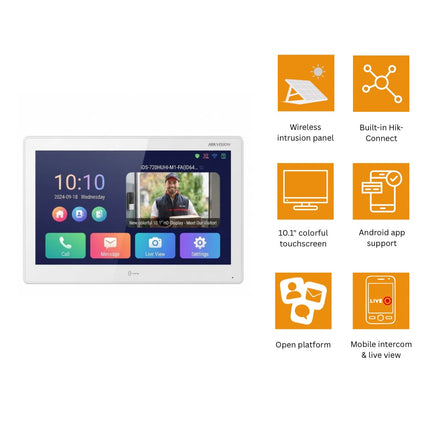 شاشة انتركم هيكفيجن IP أندرويد 10.1 إنش تعمل باللمس – DS-KH9510-WTE1