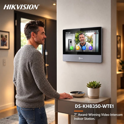 شاشة انتركم هيكفيجن IP ذكية 7 إنش تعمل باللمس – DS-KH8350-WTE1