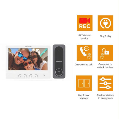 Hikvision DS-KIS212 4-Wire HD Video Intercom Kit (1/3)