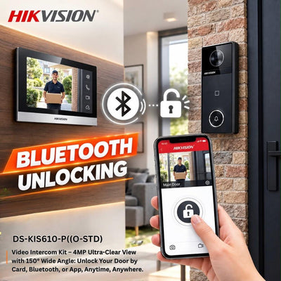 Hikvision 4MP IP Video Intercom Kit with 7-Inch Touchscreen, Wi-Fi & Bluetooth – DS-KIS610-P