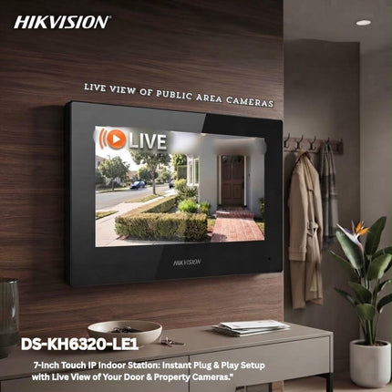Hikvision 7-Inch IP Video Intercom Indoor Touch Screen with PoE – DS-KH6320-LE1(B)