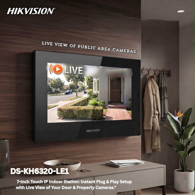 Hikvision 7-Inch IP Video Intercom Indoor Touch Screen with PoE – DS-KH6320-LE1(B)