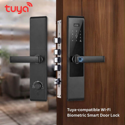 Tuya WiFi Biometric Smart Door Lock – Fingerprint, Password & App Control