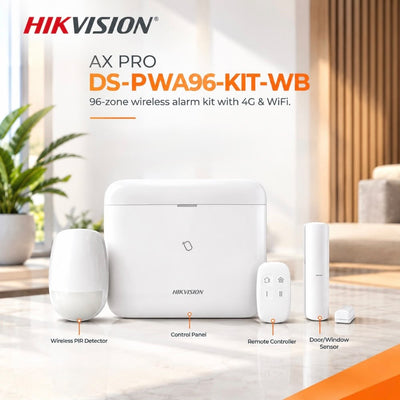 Hikvision AX PRO 96-Zone Wireless Alarm Kit with Wi-Fi & 4G – DS-PWA96-KIT-WB