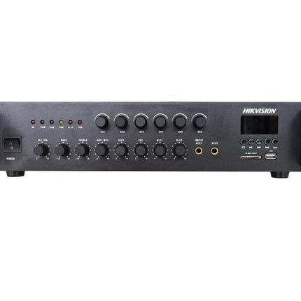 Hikvision 240W 6-Zone Analog PA Amplifier with Bluetooth, USB & SD Card – DS-QAE0A240G1-VB6