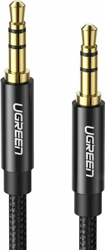 كابل صوت يوجرين 3.5mm ذكر إلى ذكر مجدول مطلي بالذهب AV112