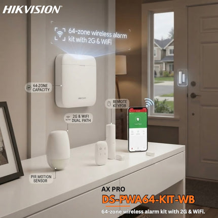 Hikvision AX PRO 64-Zone Wireless Alarm Kit with Wi-Fi & 2G – DS-PWA64-KIT-WB