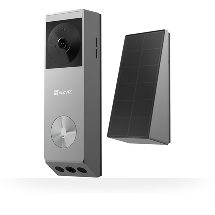 EZVIZ EP3X 2K Battery-Powered Video Doorbell with Solar Panel | Wireless Installation | Smart Human Detection | Two-Way Talk | Night Vision | Long Battery Life