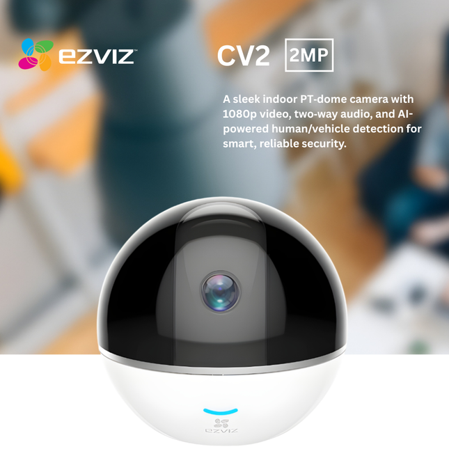 EZVIZ CV2 (C6CT) Indoor PT Dome Camera | 2MP Wi-Fi Security Cam | Pan & Tilt | Motion Detection | Two-Way Talk | Night Vision
