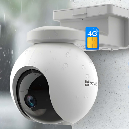 EZVIZ EB8/SP 2K Pan & Tilt 4G Battery Camera | Outdoor Wireless Security | Solar Panel Supported | 3MP Resolution | Motion Alerts | Two-Way Talk | Weatherproof