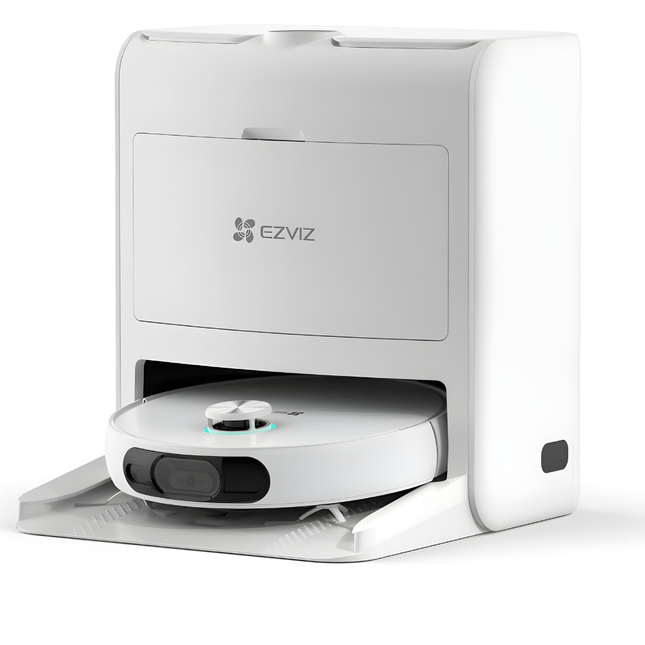 EZVIZ RS2 Robot Vacuum & Mop Combo | Self-Cleaning Base, Smart Mapping, 2-in-1 Powerful Suction & Mopping | Works with Alexa & Google Home | Automatic Dust & Water Management