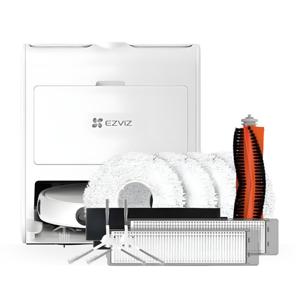 EZVIZ RS2 Robot Vacuum & Mop Combo | Self-Cleaning Base, Smart Mapping, 2-in-1 Powerful Suction & Mopping | Works with Alexa & Google Home | Automatic Dust & Water Management