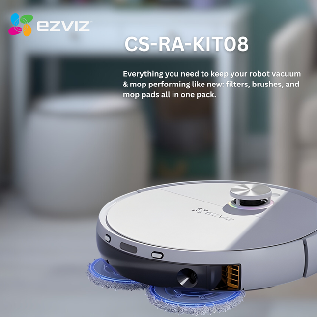 CS-RA-KIT08 Replacement Accessory Kit for EZVIZ RS2 | Brushes, Filters & Mop Cloths | Complete Maintenance Pack for RS2 Robot Vacuum & Mop