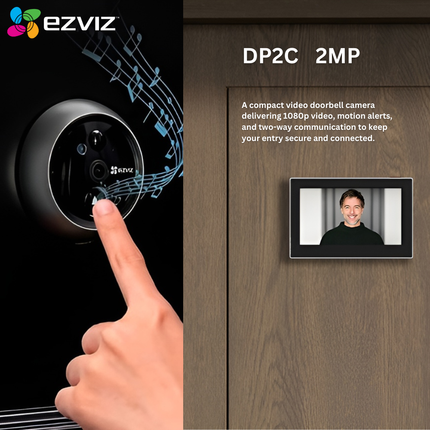 EZVIZ DP2C 2MP Wire-Free Peephole Door Camera | Smart Display | Motion Detection | Two-Way Talk | Night Vision | Easy Installation