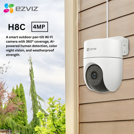 EZVIZ H8C Series Pan & Tilt Wi-Fi Security Camera | 360° View | AI Human Detection | Night Vision | Two-Way Talk | Smart Motion Tracking