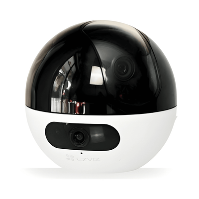 Black and white security camera on a white background