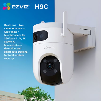 EZVIZ H9C Dual-Lens series Pan & Tilt Camera | 360° Coverage | AI Detection | Auto-Zoom Tracking | Night Vision | Wi-Fi Smart Security Camera