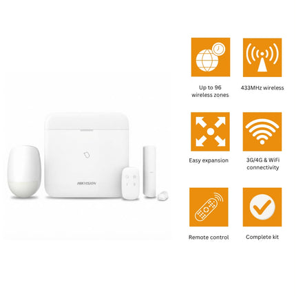 Hikvision AX PRO 96-Zone Wireless Alarm Kit with Wi-Fi & 4G – DS-PWA96-KIT-WB