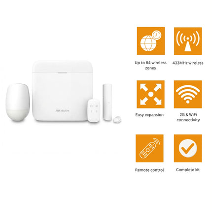 Hikvision AX PRO 64-Zone Wireless Alarm Kit with Wi-Fi & 2G – DS-PWA64-KIT-WB