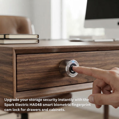 HA048 Biometric Fingerprint Cam Lock for Drawers & Cabinets