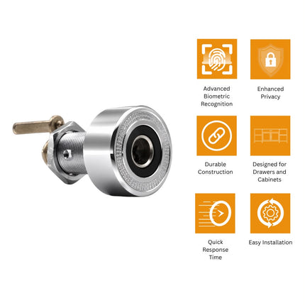 HA048 Biometric Fingerprint Cam Lock for Drawers & Cabinets