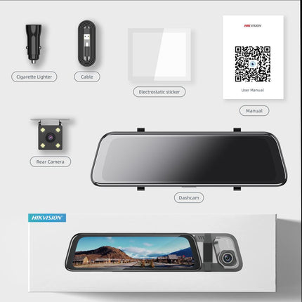 Hikvision AE-DC4928-K60PRO 2K Mirror Dash Camera with Rear Camera, 9.35-inch Touchscreen & Wi-Fi