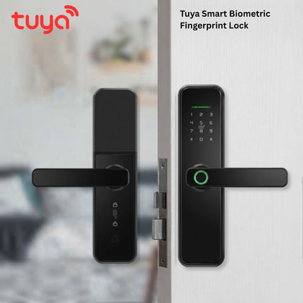 قفل باب ذكي Tuya Wi-Fi بالبصمة مع لوحة أرقام وتحكم عبر التطبيق