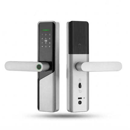 Tuya Wi-Fi Smart Biometric Fingerprint Door Lock with Keypad & App Control – Silver