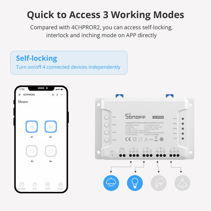 SONOFF 4CHPROR3 4-Gang Wi-Fi Smart Switch with RF Control (5/10)