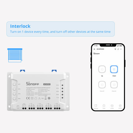 SONOFF 4CHPROR3 4-Gang Wi-Fi Smart Switch with RF Control (6/10)