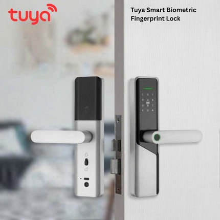 Tuya Wi-Fi Smart Biometric Fingerprint Door Lock with Keypad & App Control – Silver