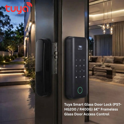 قفل باب زجاجي ذكي Tuya Wi-Fi بالبصمة وكلمة المرور والتحكم عبر التطبيق