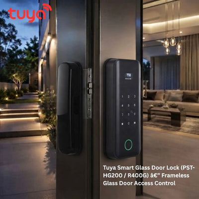 Tuya Wi-Fi Smart Glass Door Lock with Fingerprint, Password & App Control
