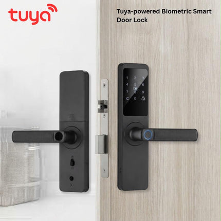 Tuya WiFi Biometric Smart Door Lock – Fingerprint, Password, Card & App Control