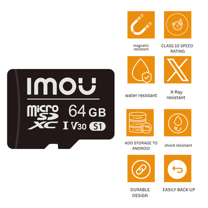 64GB SD Card | High-Speed Storage | Compatible with IMOU Cameras | Reliable Smart Home Recording