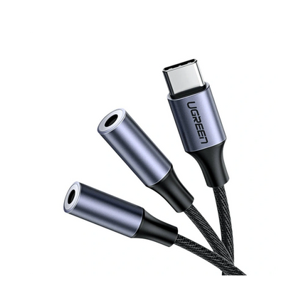 UGREEN USB-C to Dual 3.5mm Audio Splitter Cable Space Gray AV144