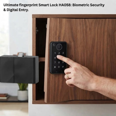 HA058 Smart Cabinet Lock with Fingerprint & Digital Keypad – Keyless Access