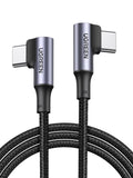 UGREEN Right Angle USB-C to USB-C 2.0 100W 5A Braided Data Cable | US335