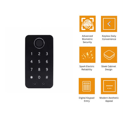 HA058 Smart Cabinet Lock with Fingerprint & Digital Keypad – Keyless Access