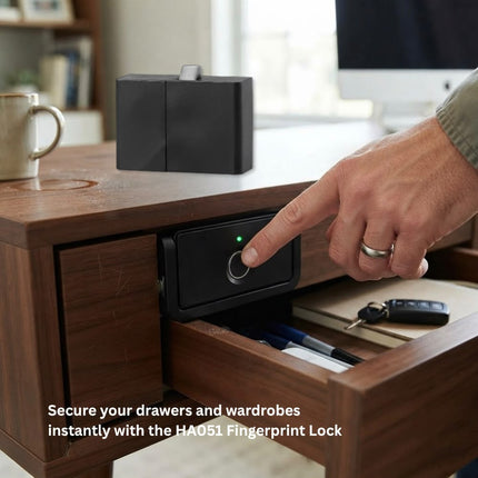 HA051 Smart Fingerprint Drawer & Cabinet Lock – Keyless Biometric Access