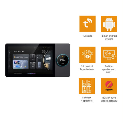Tuya 8-Inch Smart Home Control Panel – Android Touchscreen with Zigbee Gateway & AC Control