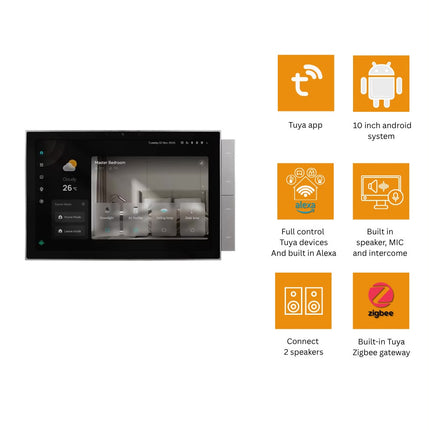 Tuya 10.1-Inch Smart Home Control Panel – Android Touchscreen with Alexa & Zigbee Gateway