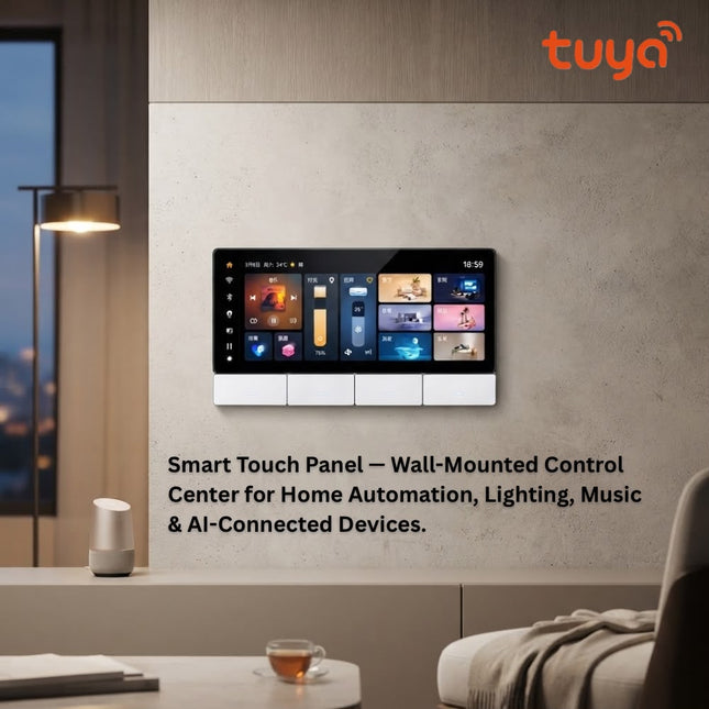 Tuya 6-Inch Smart Home Control Panel – Android Touchscreen with Zigbee Gateway & 4 Smart Switches
