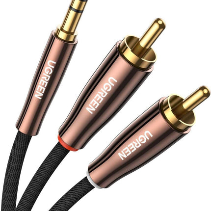 UGREEN 3.5mm to Two Male RCA Stereo Audio Adapter Braided Copper Case AUX Cable | AV170